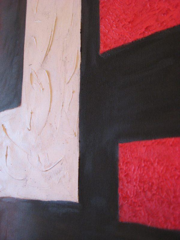 Cuadro abstracto pintado a mano con oleo sobre lienzo titulado la simetria