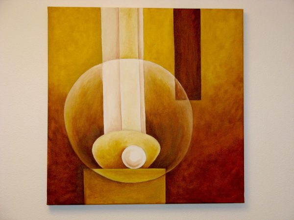 Cuadro abstracto pintado a mano con pintura oleo sobre lienzo de juego de esferas (3)