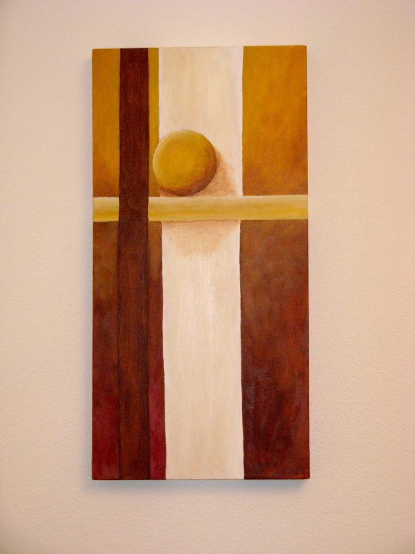 Cuadro abstracto pintado a mano con pintura oleo sobre lienzo de juego de esferas (3)